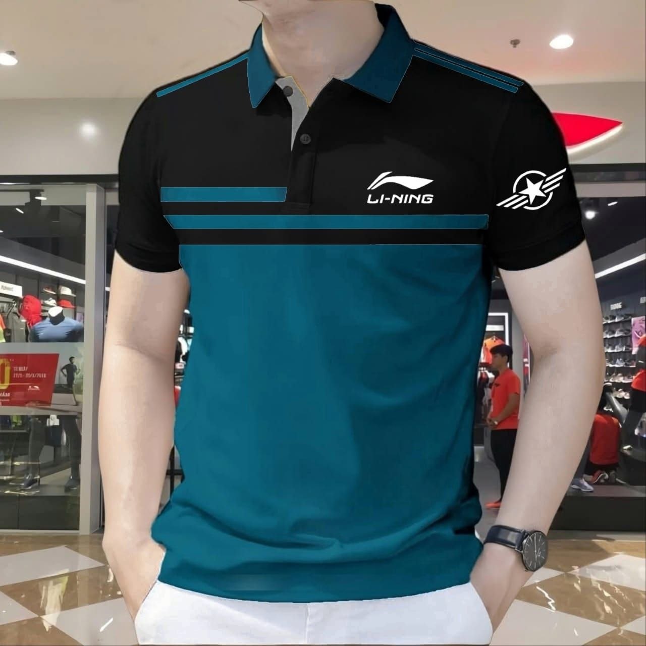premium black and teal polo shirt 9