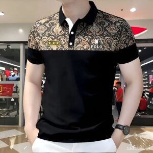 premium black printed polo shirt 5