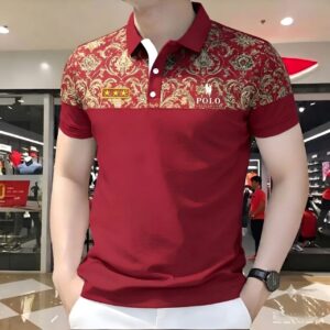 premium maroon printed polo shirt, =7