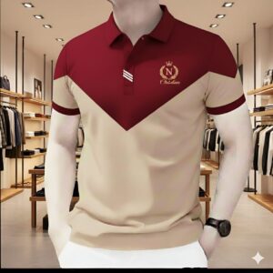 premium maroon and beige polo shirt, = 11