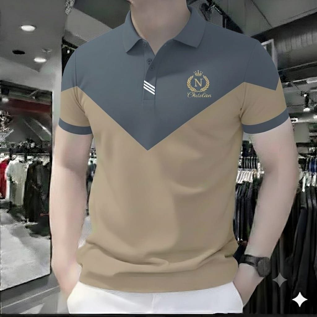 premium blue and beige polo shirt, = 8